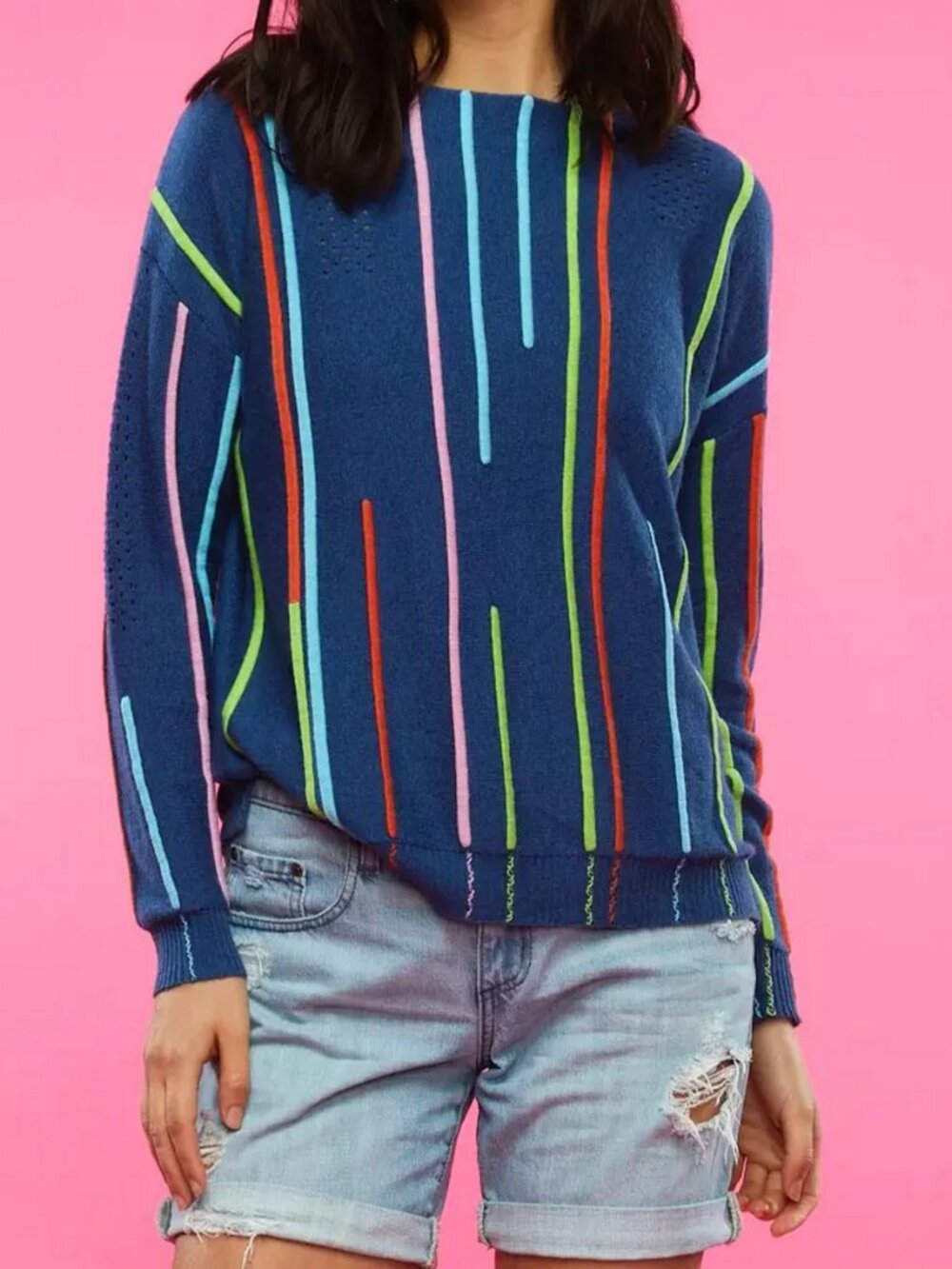 Zaket & Plover Ottoman Detail Cashmere Cotton Sweater